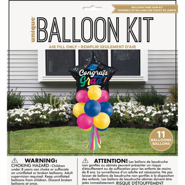 Yard Sign Kit - Multicolor Foil and Latex Balloons