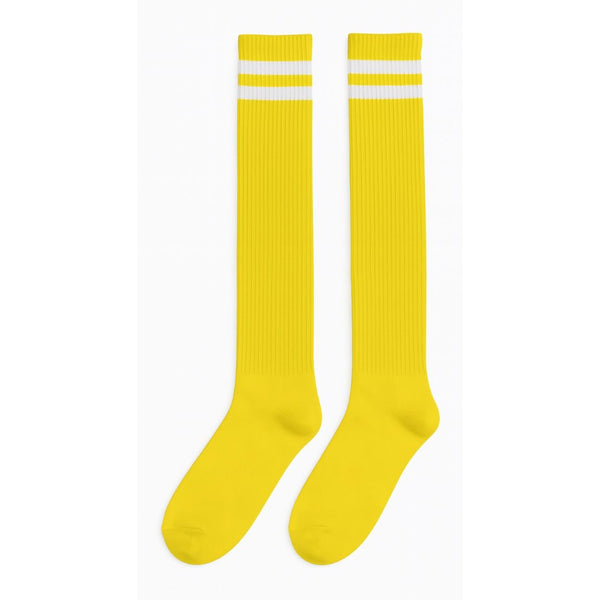 Yellow Knee High Striped Socks