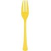 Yellow Solid Premium Plastic Forks, 20 Count