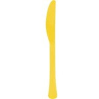 Yellow Solid Premium Plastic Knives, 20 Count