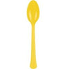 Yellow Solid Premium Plastic Spoons, 20 Count