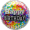 Happy Birthday Rainbow Confetti 18" Foil Balloon