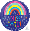 Miss You Raindrops & Rainbows 18" Foil Balloon