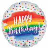 Happy Birthday Satin Colourful Dots 18" Foil Balloon