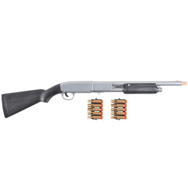 12-Gauge Real Pump Toy Shotgun, Shoots Soft Tip Ammo