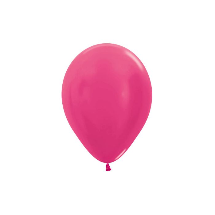 Mini Decorator 5" Metallic Fuchsia Latex Balloons, 50 Count