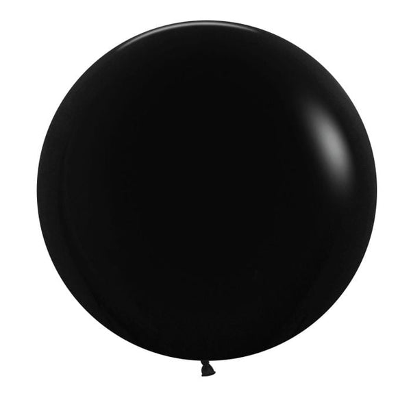 24" Fashion Black Sempertex Latex Balloons, Pack of 10