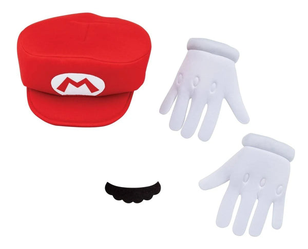 Deluxe Child Mario Accessory Kit, Includes Hat, Gloves & Moustache