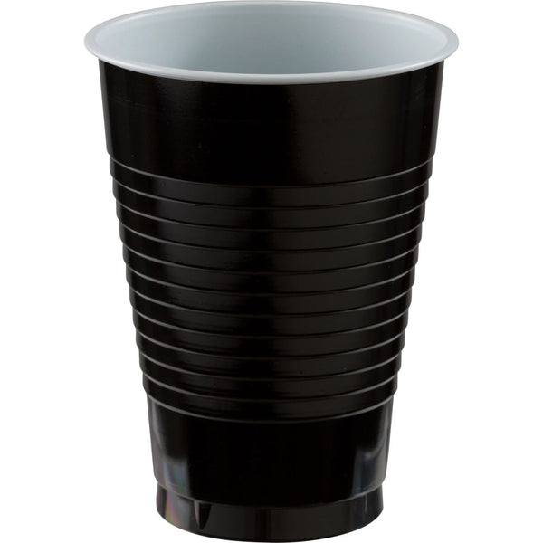 12 Oz. Plastic Cups, 50 Count. - Jet Black