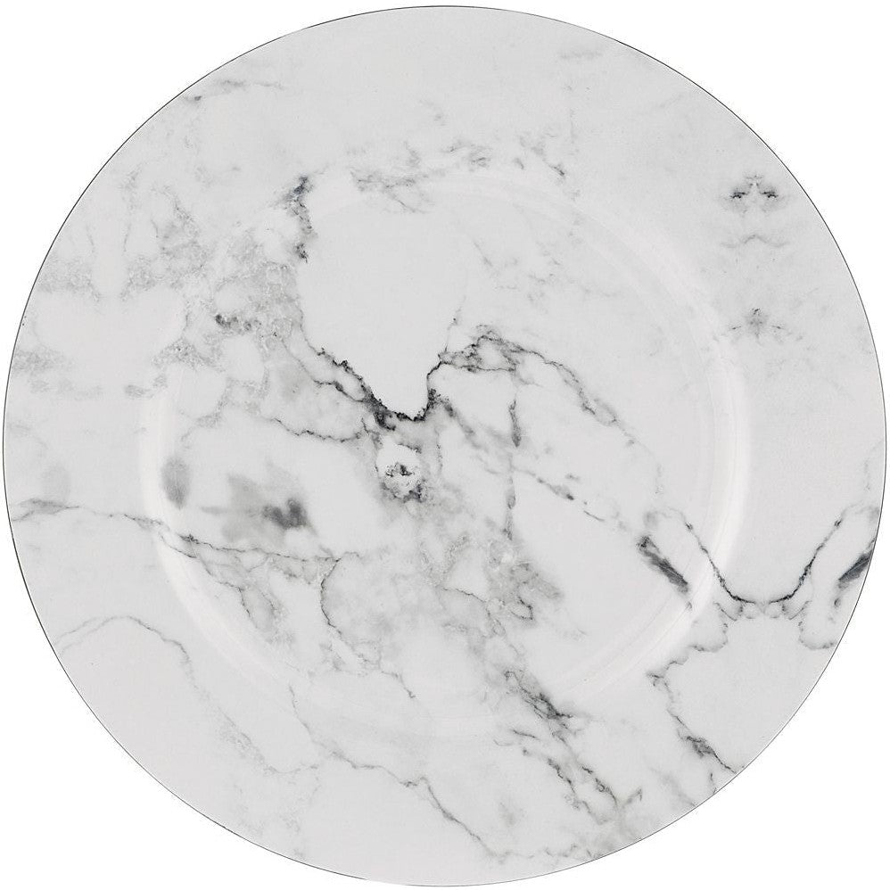 13" Printed Plastic Charger - Marble