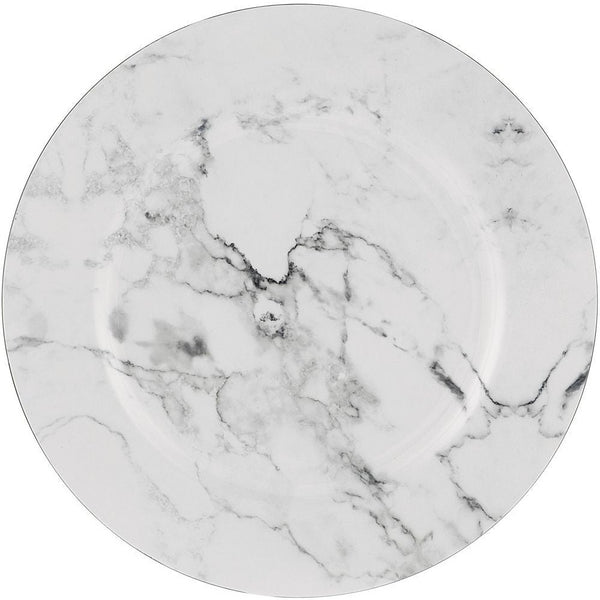 13" Printed Plastic Charger - Marble