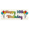 16Th Birthday Balloons Banner