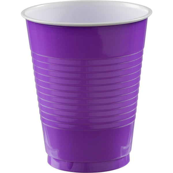 18 Oz. Plastic Cups, 50 Count. - New Purple