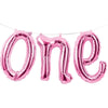 1St Birthday Pink " One" Balloon Banner