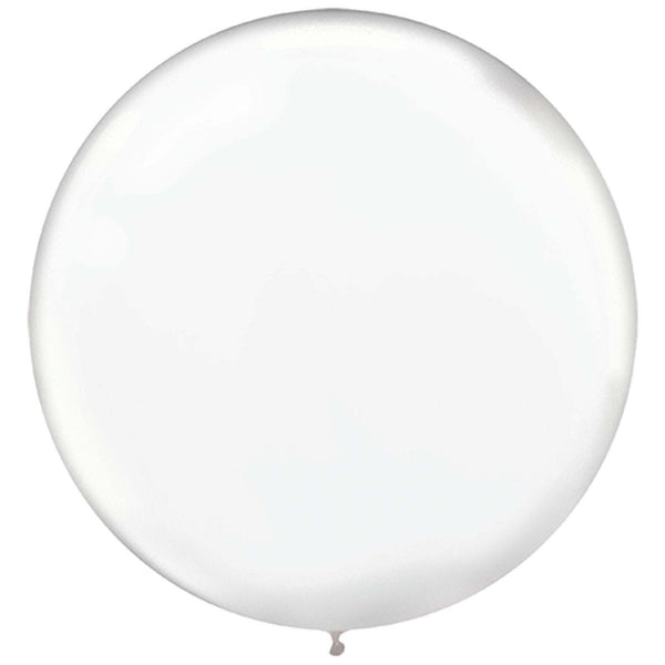 24" Round Latex Balloons - Clear 4 Count