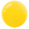 24" Round Latex Balloons - Yellow Sunshine 4 Count