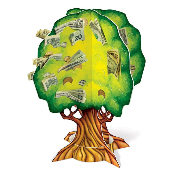 3-D Money Tree Slotted To Hold Money; Assembly Required