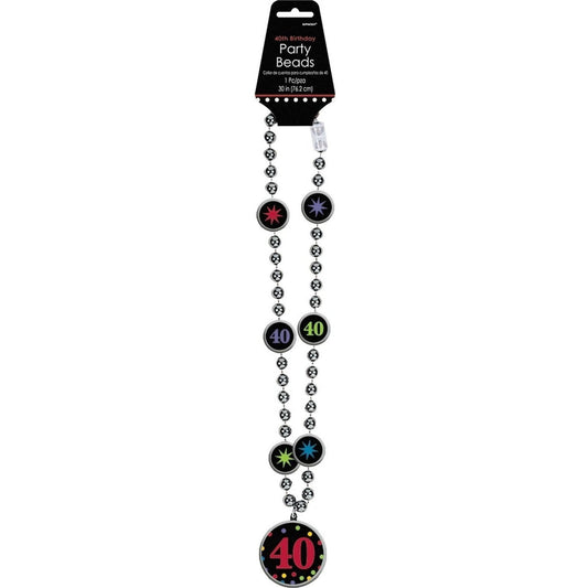 40Th Birthday Party Bead Necklace