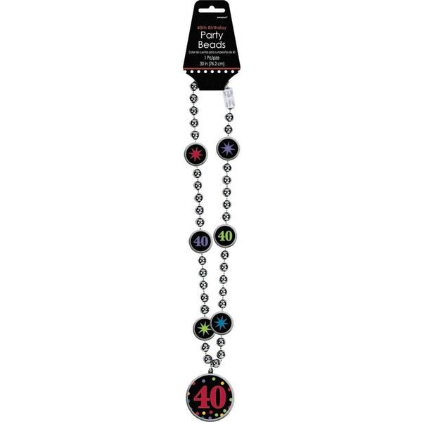 40Th Birthday Party Bead Necklace