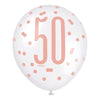 6 12" Rose Gold Latex Balloons 50
