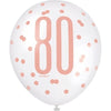 6 12" Rose Gold Latex Balloons 80