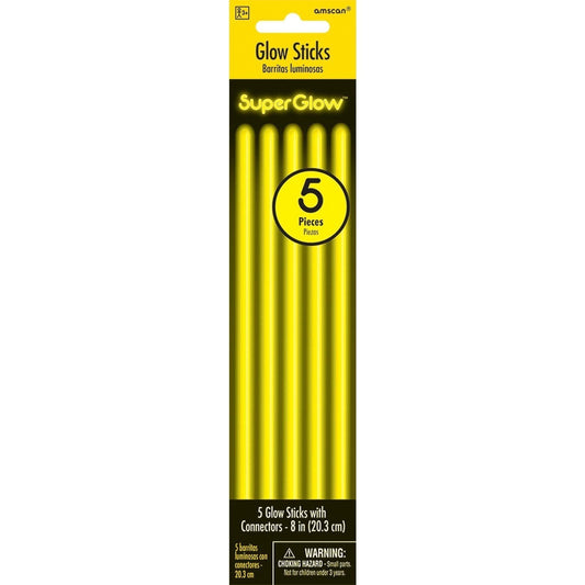 8" Yellow Glow Sticks
