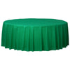 84" Round Plastic Table Cover - Festive Green