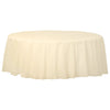 84" Round Plastic Table Cover - Vanilla Creme