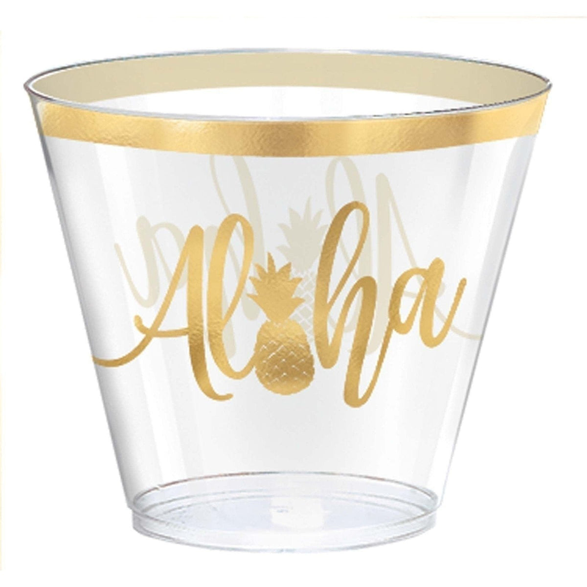 Aloha Hot-Stamped Plastic Tumblers, 9 Oz.