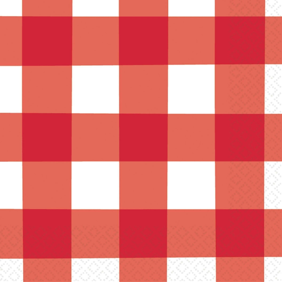 American Summer Red Gingham Beverage Napkins