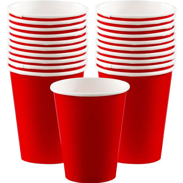Apple Red Paper Cups, 9Oz.