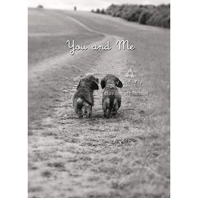 Avanti Dog Couple Walking On Path Romantic Birthday Greeting Card