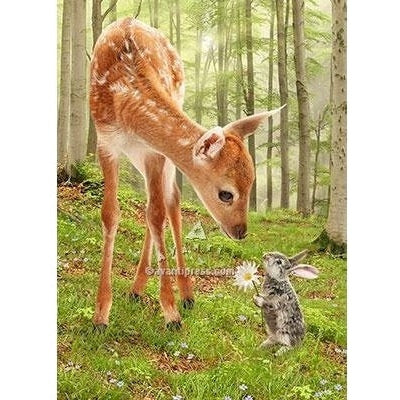 Avanti Fawn And Bunny Friends Thank You Greeting Card