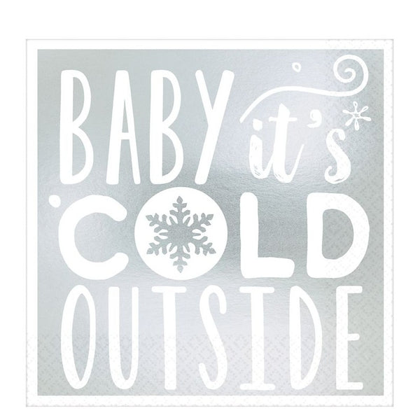 Baby It's Cold Outside Beverage Napkins, Hot-Stamped