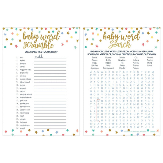 Baby Shower 2-In-1 Word Game