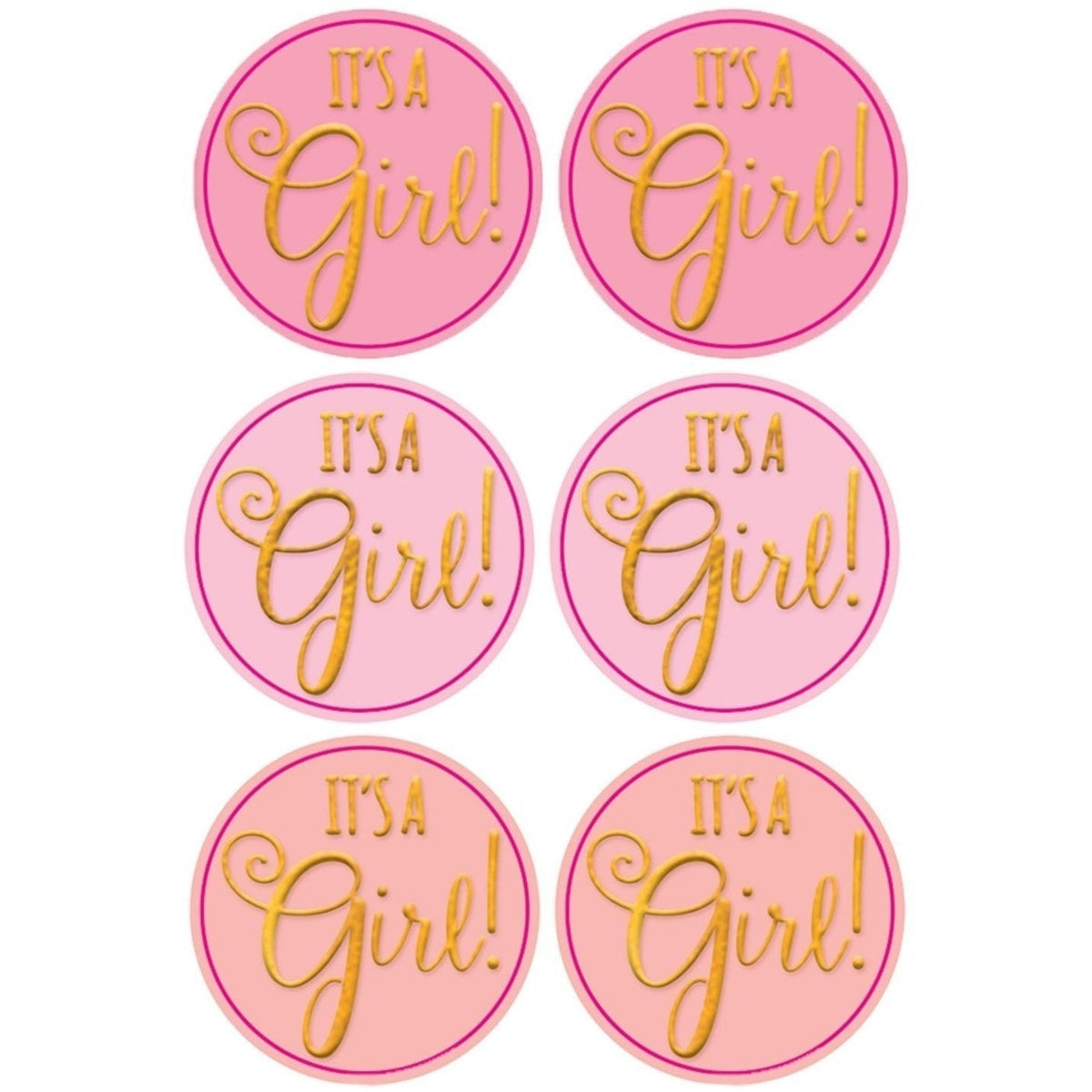 Baby Shower Sticker Seals - Girl