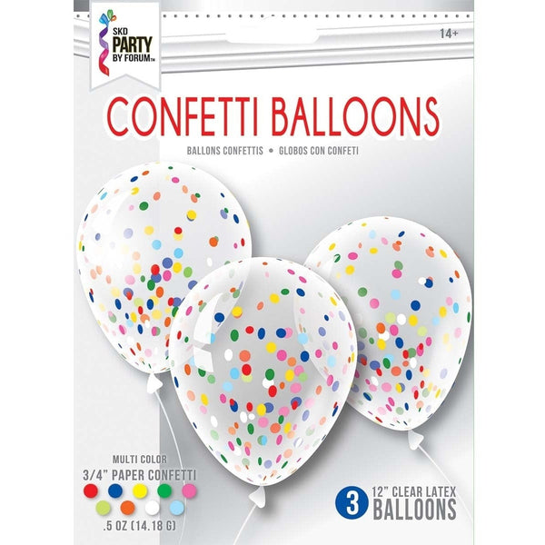 Balloon - Confetti 3 Count Multi