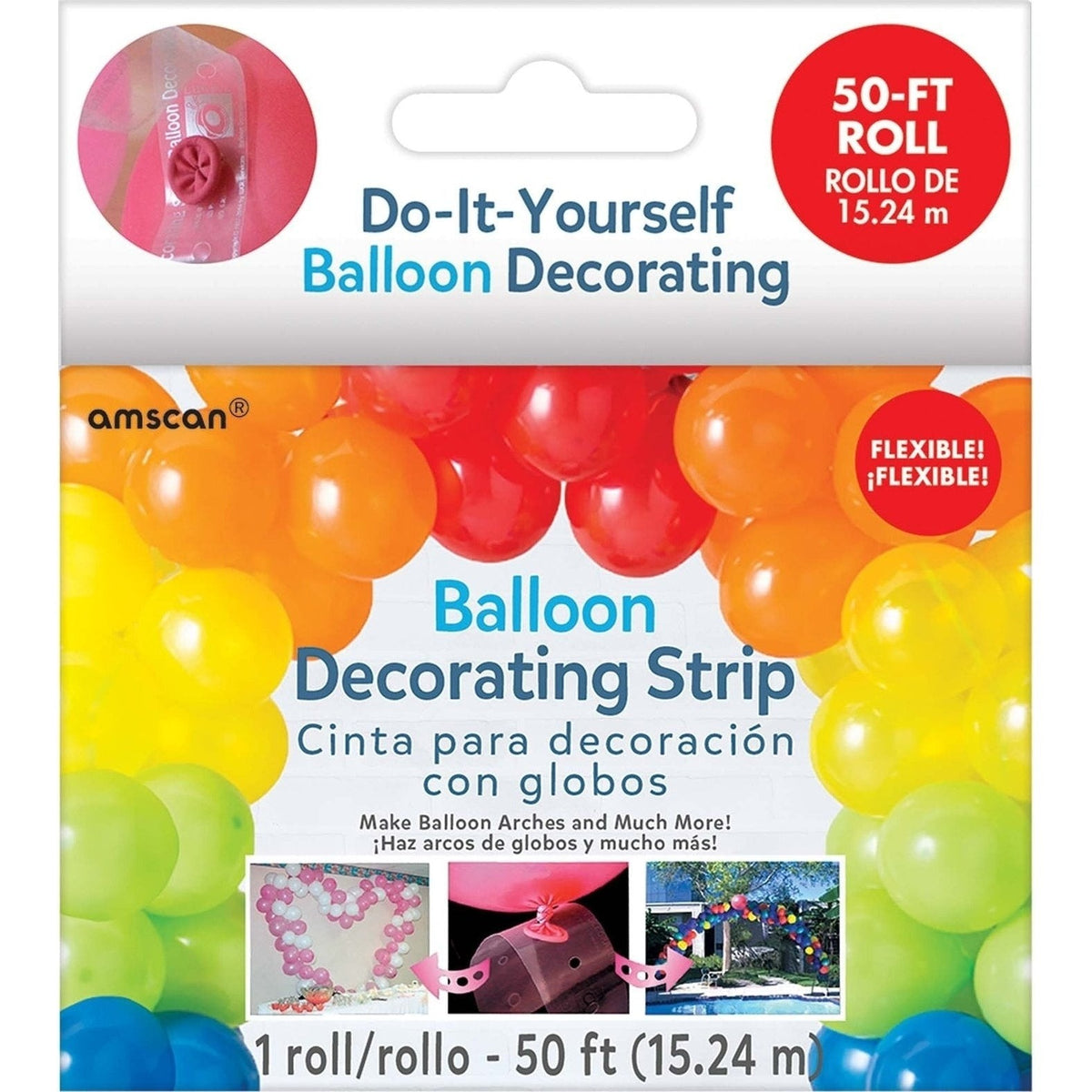 Balloon Decorating Strip - Clear, 50' Garland Tape Vine
