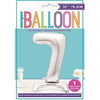 Silver Number Shaped Standing Foil Balloon 30" 7