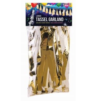 Balloon Tassel - Lg Gold/White