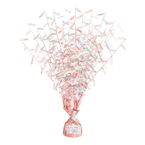 Birthday Glitz Rose Gold Balloon Weight - Centerpiece