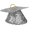 Balloon Weight - Glitter Grad Hat Silverr