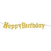 Banner - 7" Diamond Happy Birthday Gold