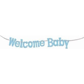 Banner - 7" Diamond Welcome Baby Blue