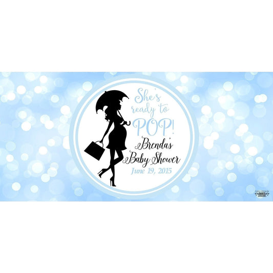 Banner - Custom Deluxe Baby Shower Blue Lens Flare
