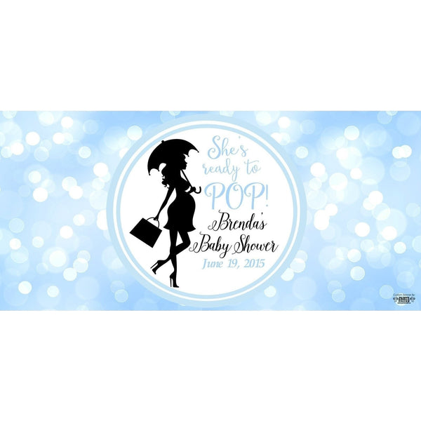 Banner - Custom Deluxe Baby Shower Blue Lens Flare