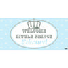 Banner - Custom Deluxe Baby Shower Light Blue & Silver Crown