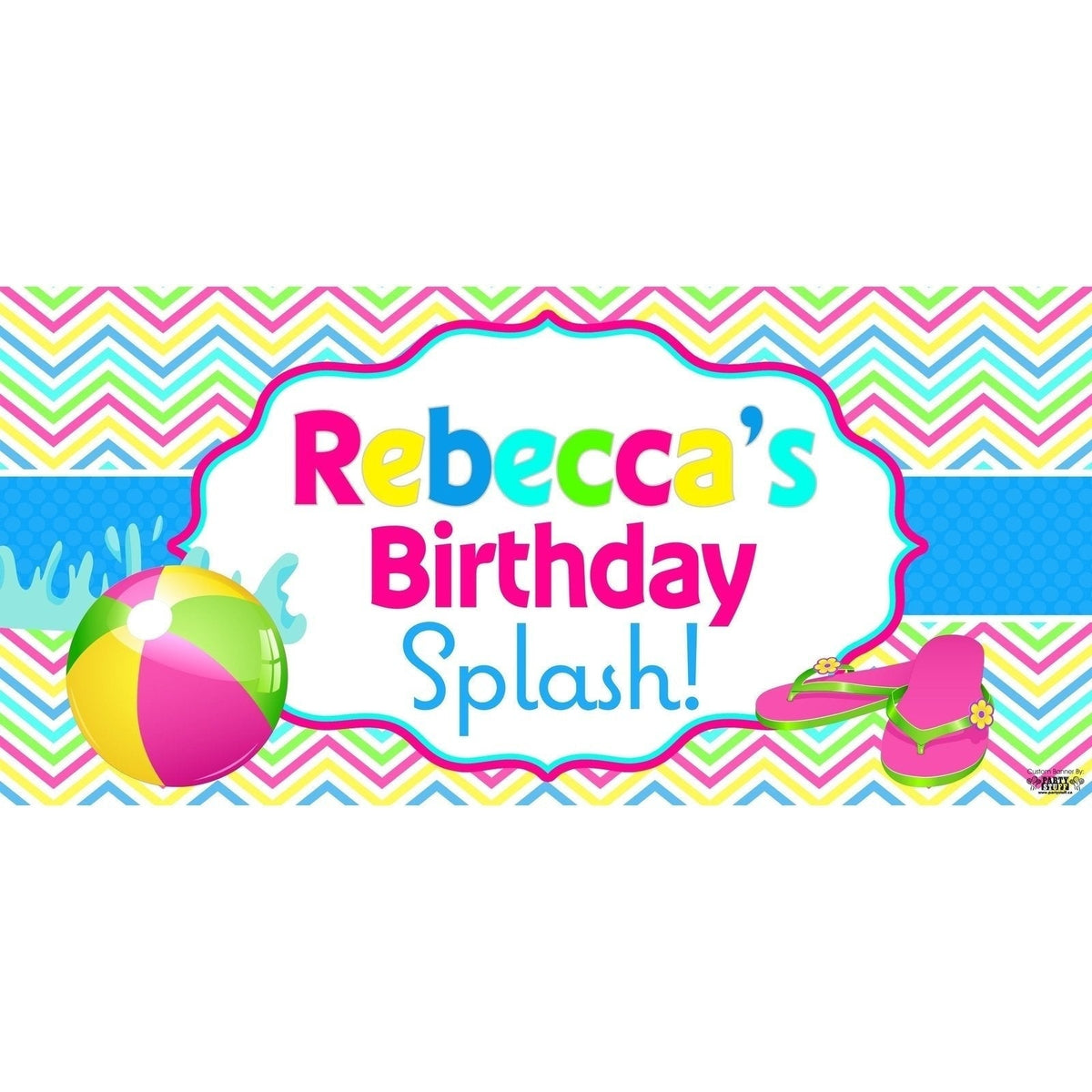 Banner - Custom Deluxe Birthday Colorful Waves