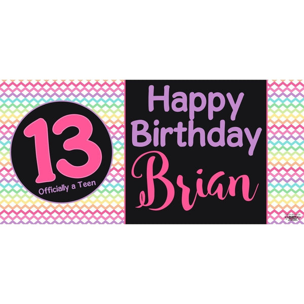 Banner - Custom Deluxe Birthday Colourful Zig Zag