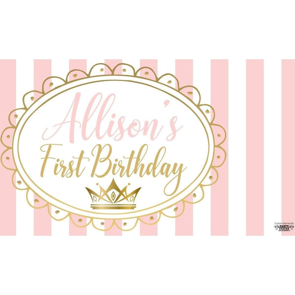 Banner - Custom Deluxe Birthday Gold Crown